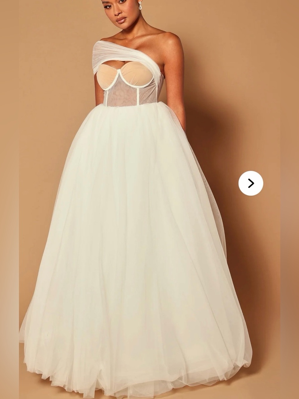 New with tags! One-Shoulder Tulle Maxi/Ball Gown Dress